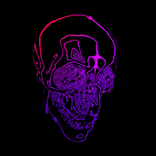skull neon lights animation