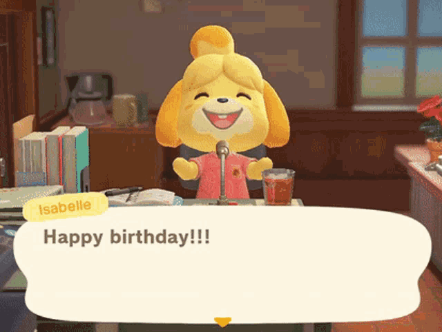 Happy Birthday Isabelle Gif Happy Birthday Isabelle Animal Crossing Discover Share Gifs