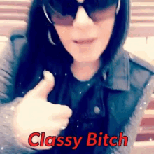Classy Bitch Keep It Classy GIF - Classy Bitch Keep It Classy Thumbs Up GIFs