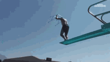 Front Flip Dive Diving With Walker GIF - Front Flip Dive Diving With Walker Pool Tricks GIFs