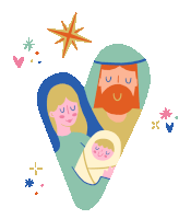 Nativity Mary And Joseph Sticker - Nativity Mary And Joseph Virgin Mary Stickers