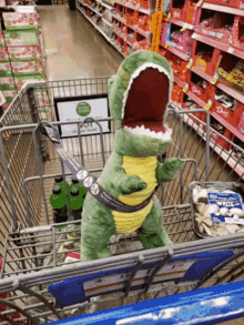 t rex shopping cart grocery shopping stuffed toy