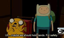 Maybe We Should Hold Hands. For Safety. GIF - Adventure Time Finn Jake GIFs