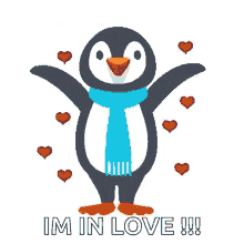 Happy Penguin Hearts GIF - Happy Penguin Hearts In Love GIFs