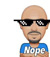 Bald Man Sunglasses Sticker - Bald Man Sunglasses Nope Stickers