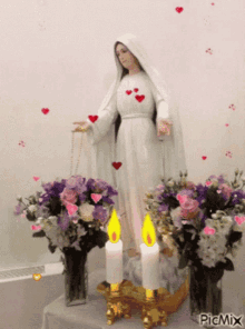 Virgin Mary Blessed Mother Of God GIF - Virgin Mary Blessed Mother Of God Hearts GIFs