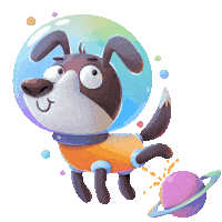 Dog Astronaut Peeing On A Planet. Sticker - Alex And Cosmo Cute Pee Stickers