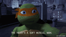 Tmnt Michelangelo GIF - Tmnt Michelangelo The Hearts A Soft Muscle Man GIFs