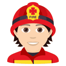 firefighter joypixels fire officer red uniform happy