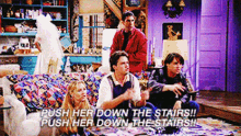 push her down the stairs close lost friends american sitcom phoebe buffay