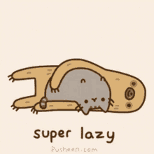 Pusheen Super Lazy GIF - Pusheen Super Lazy Cat GIFs