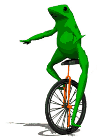 dat boi meme pepe frog bike unicycle