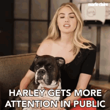 harley gets more attention in public steals attention cute dog pets kate upton
