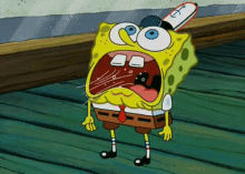 stressed spongebob freaking out inhale exhale