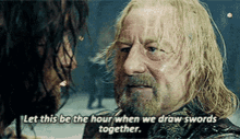 lotr theoden let this be the hour draw swords