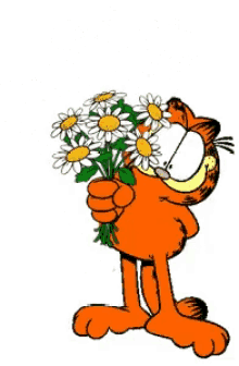 Garfield Flowers GIF - Garfield Flowers For You - Discover &amp; Share GIFs