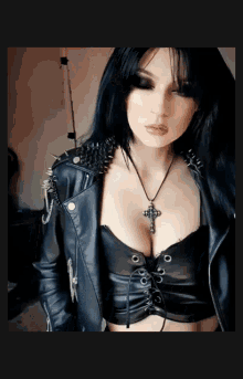 chloe_elizabxth gothic model metal girl rock girl leather dress