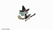 flying witch halloween broom