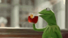 Kermit The Frog Sipping Tea GIF - Kermit The Frog Sipping Tea None Of My Business GIFs
