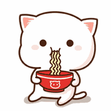 cute adorable love eating ramen