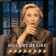 Hillary Clinton Cheers GIF - Hillary Clinton Cheers Drinking GIFs