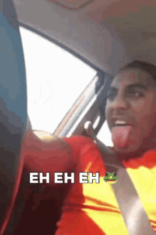 Guy In Red Gold Shirt Driving GIF - Guy In Red Gold Shirt Driving Marquis GIFs