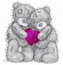 Two Teddy Bears Love You GIF - Two Teddy Bears Love You Holding Heart GIFs