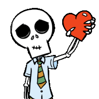 Heres My Heart Skeleton Sticker - Heres My Heart Heart Skeleton Stickers