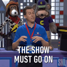 The Show Must Go On Alex Moffat GIF - The Show Must Go On Alex Moffat Saturday Night Live GIFs
