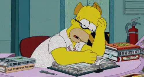 Homer Simpson Studying