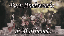 Matrimonio Anniversario Sposi Fiori Tavolo Festa GIF - Wedding Anniversary Marriage GIFs