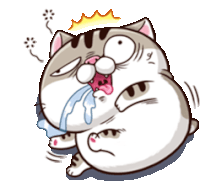 Ami Fat Cat Drooling Sticker - Ami Fat Cat Drooling Crazy Stickers