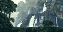 Vaporwave Falls Waterfalls GIF - Vaporwave Falls Waterfalls Nature GIFs