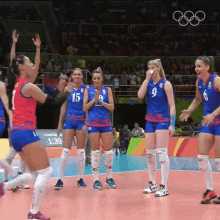 High Five Serbia Volleyball Team GIF - High Five Serbia Volleyball Team Olympics GIFs