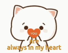 Peach Cat Heart GIF - Peach Cat Heart Love You GIFs