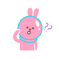 Pink Rabbit Sticker - Pink Rabbit Suprised Stickers