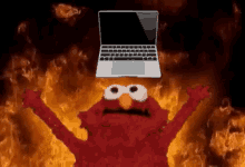 Elmo Fire GIF - Elmo Fire Laptop GIFs