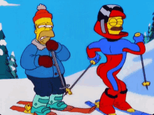 the simpsons ned flanders stretching ski my eyes