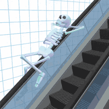 Skeleton Escalator GIF - Skeleton Escalator Ride GIFs