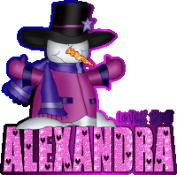 Alexandra Loves You Snowman Sticker - Alexandra Loves You Alexandra Snowman Stickers