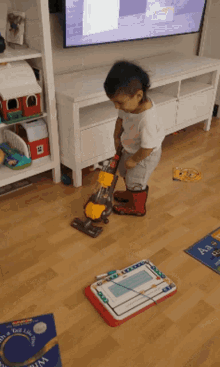Cleaning House Kid Vacuuming GIF - Cleaning House Kid Vacuuming Man Of The House GIFs