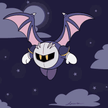 meta knight fly cool dark bat
