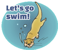 Otter Lets Go Swim Sticker - Otter Lets Go Swim Swimming Stickers