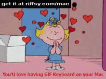 sally peanuts gifkeyboardformac charliebrown hearts