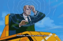Wolverine Bring Me A Cheese Pizza GIF - Wolverine Bring Me A Cheese Pizza Telepathy GIFs