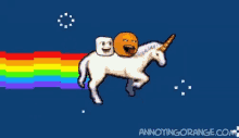 Annoying Orange Unicorn GIF - Annoying Orange Unicorn Tongue Out GIFs