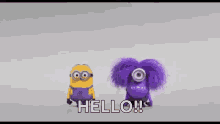 Minions Purple GIF - Minions Purple Hi GIFs