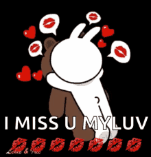 cony and brown kiss love hugs i miss u cony and brown kiss love hugs i miss u
