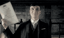 tommy shelby peaky blinders smile cillian murphy paper