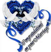 Congratulations On Your Marriage Heart GIF - Congratulations On Your Marriage Heart Blue GIFs